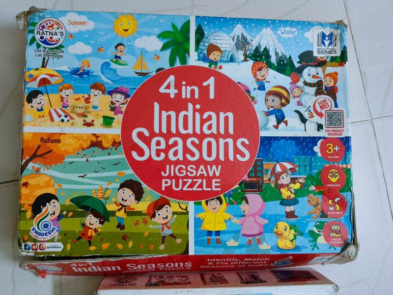 Indian season puzzle set of 4