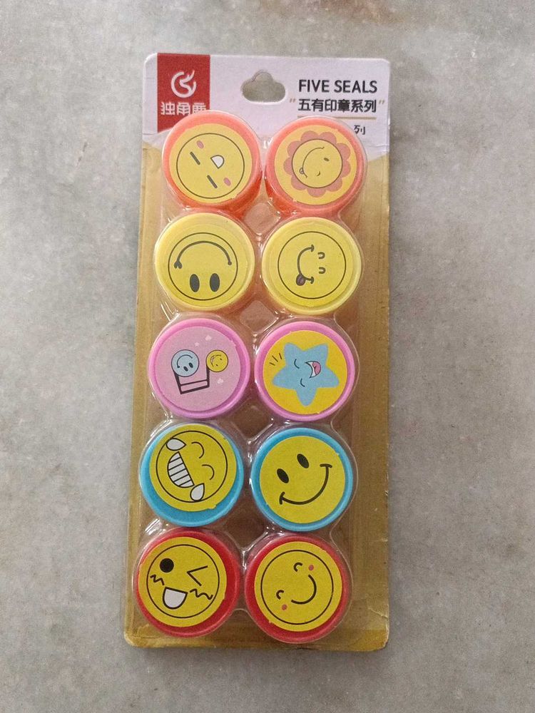 Fun Emoji Stamp Set - 10 Unique Designs