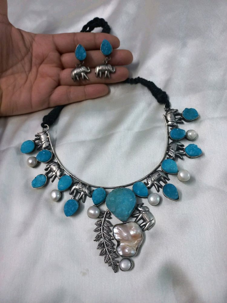 Any 1 Durzzy Stone Hasli necklace set