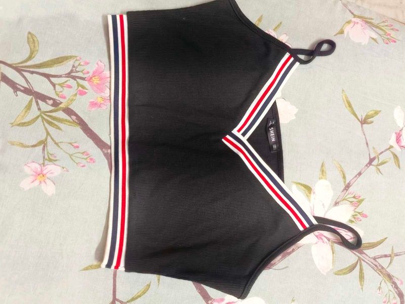 Shein Black Striped Crop Top