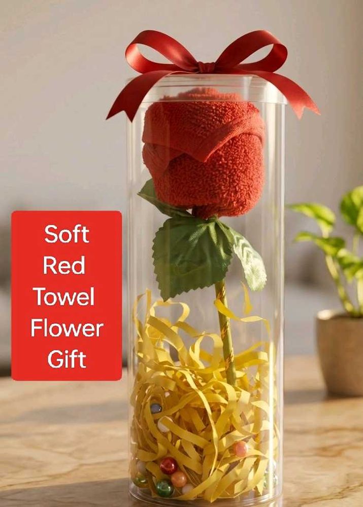 Soft Red Towel Flower Gift