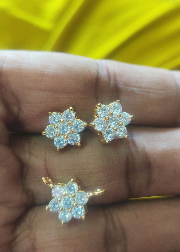 AD stone Earring And Pendant Set ( New Pc)