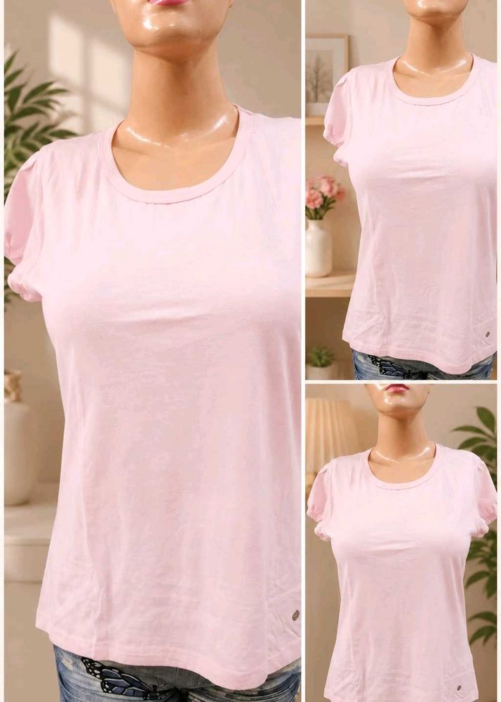 Chic Light Pink Casual Top