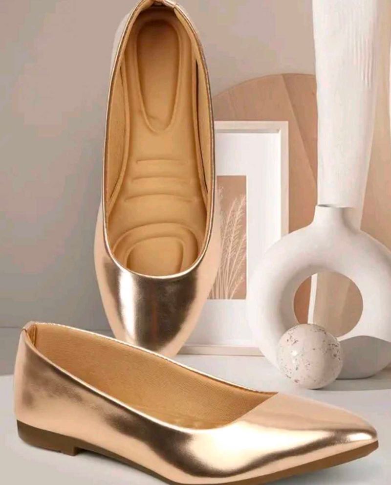 Elegant Rose Gold Pointed Toe Flats