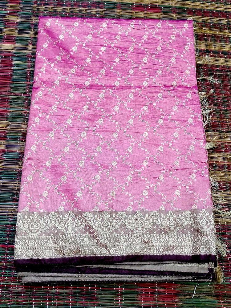 Elegant Pink Floral Saree