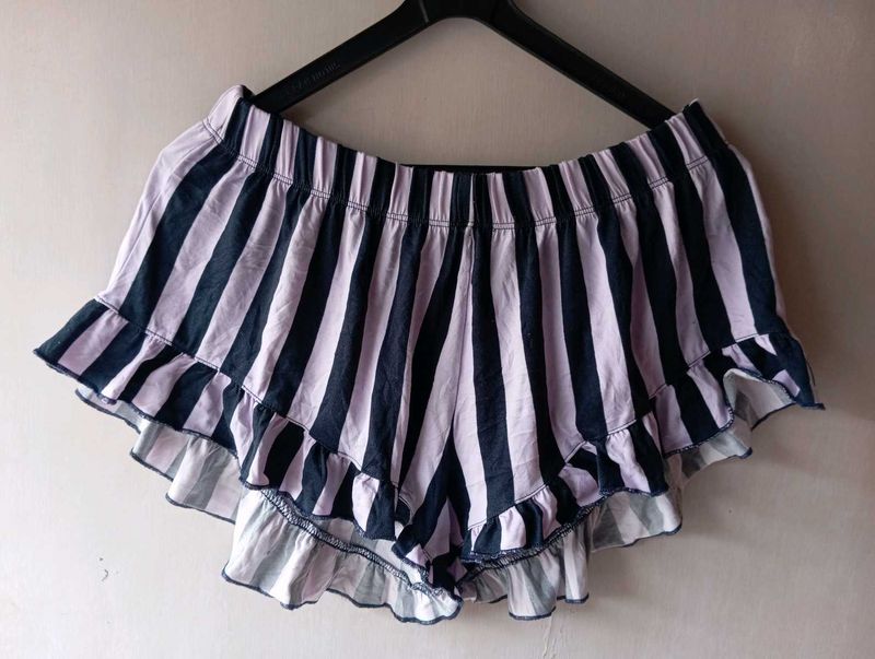 Striped Ruffle Shorts