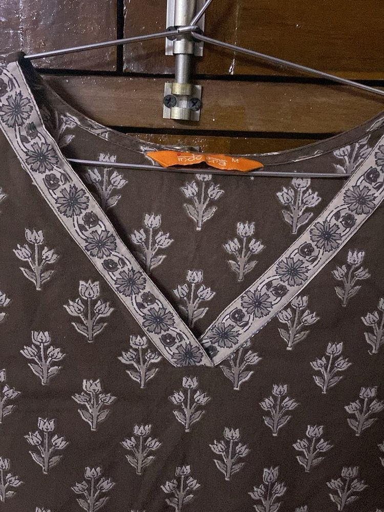 Indo Era cotton brown kurta set