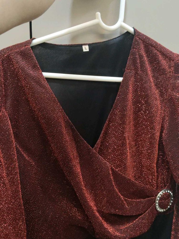 Sparkly Red Wrap Dress
