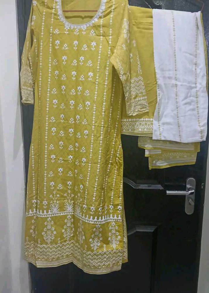 Yellow Kurta Set with plaazo