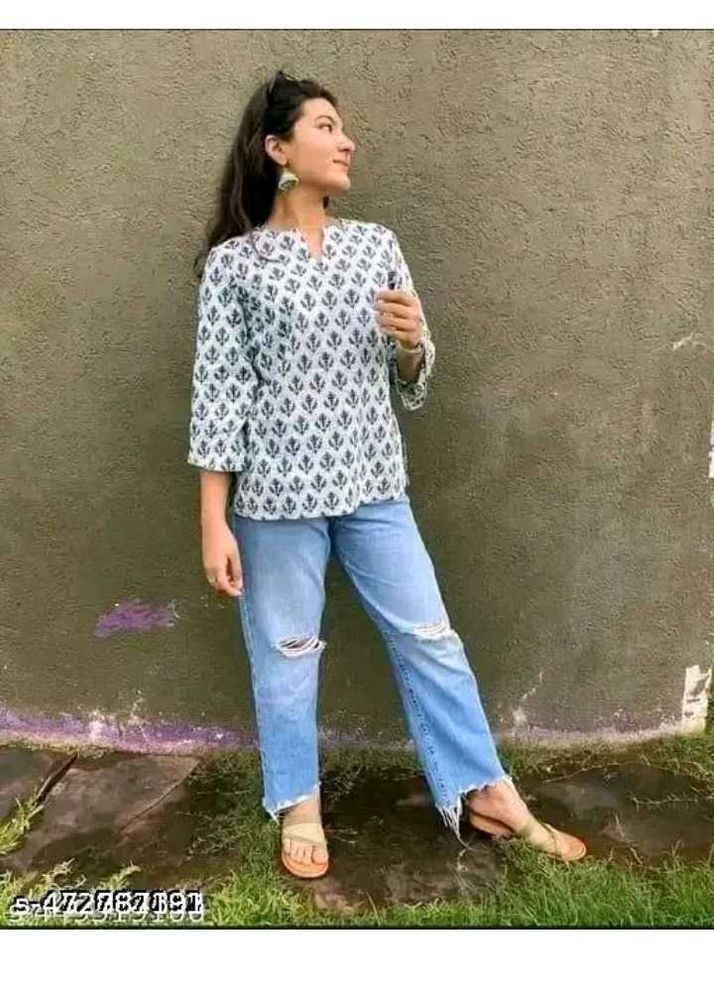 Stylish Printed Top and Bottom Jean