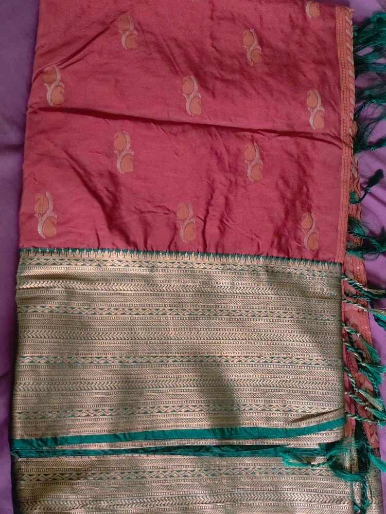 Elegant Red and Gold Saree
