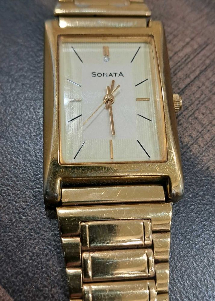 Sonata Gold Watch