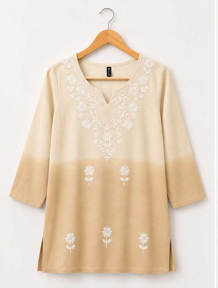 Lucknowi Chikankari Short Kurti
