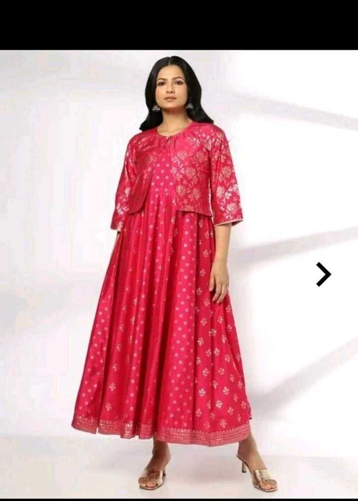 NEWAVAASAPink Ethnic Gown with Jacket