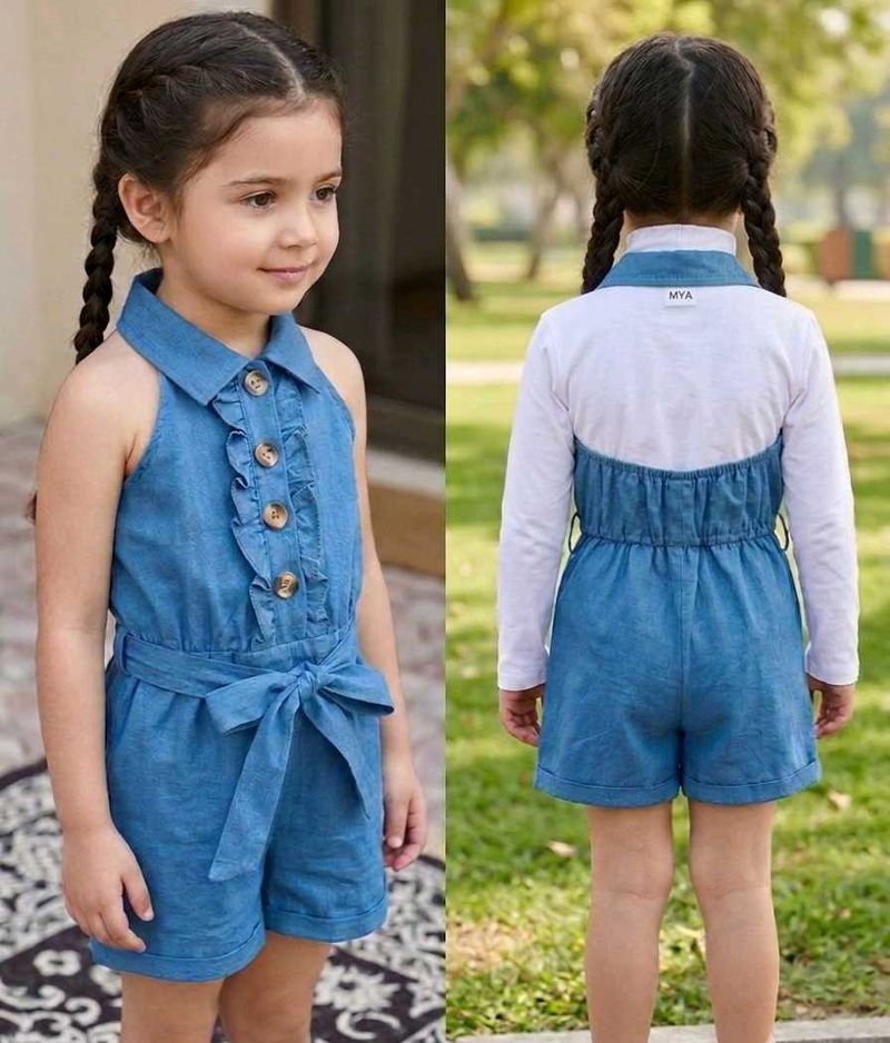 Cute Denim Romper for Girls