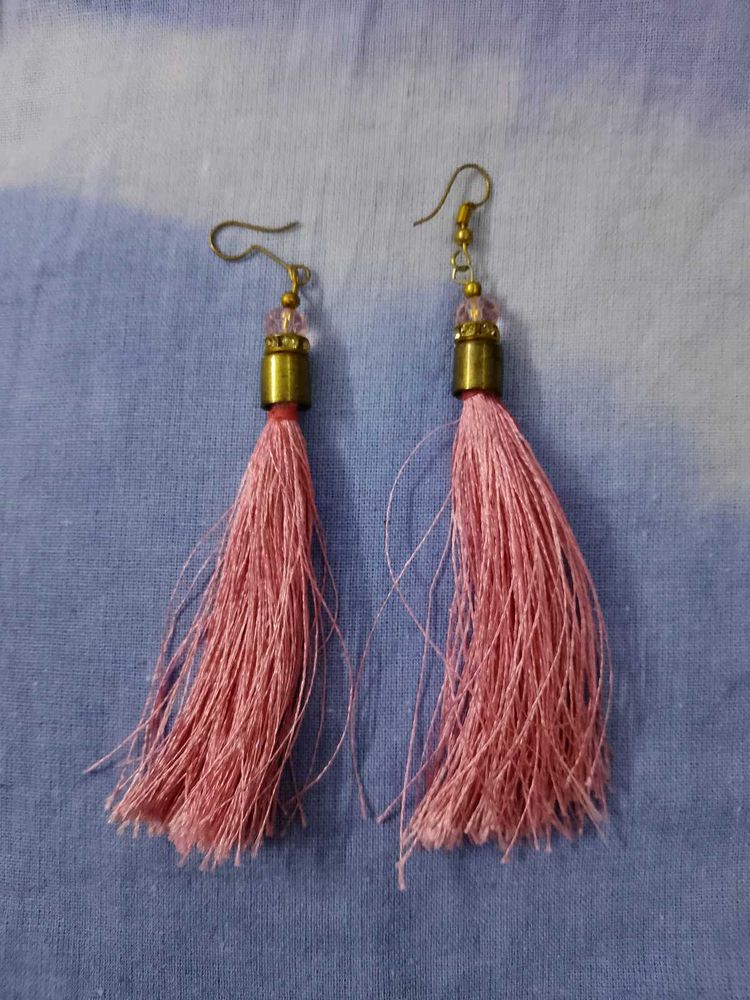 Pink Tassel Earrings
