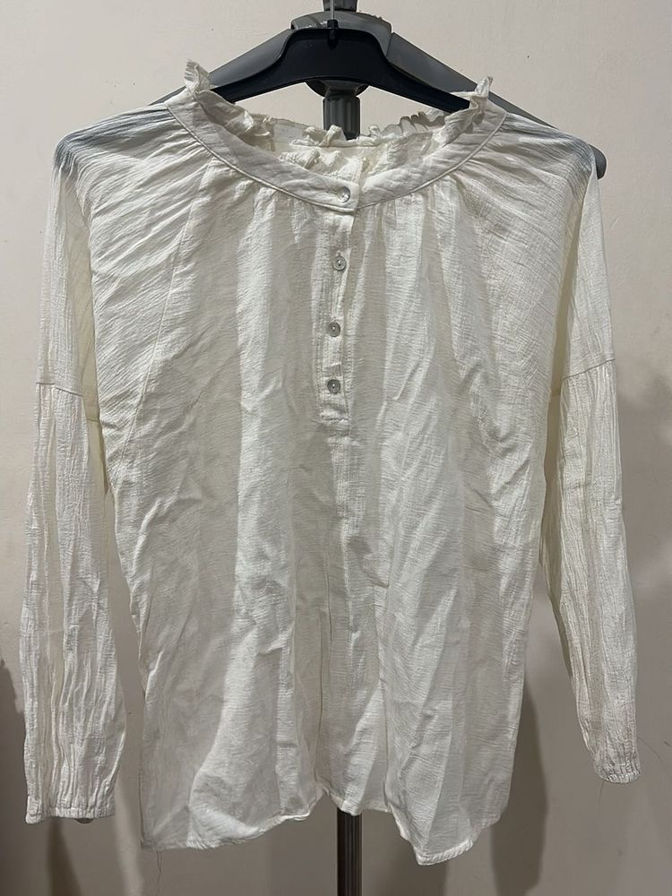 Elegant White Button-Up Blouse