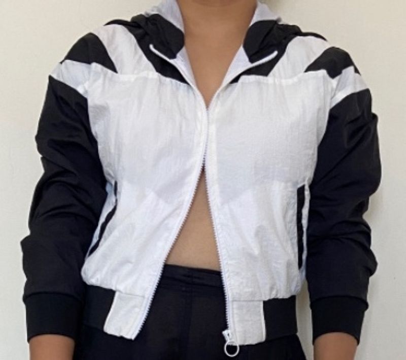 Black And White Stripe Jacket/crop Top