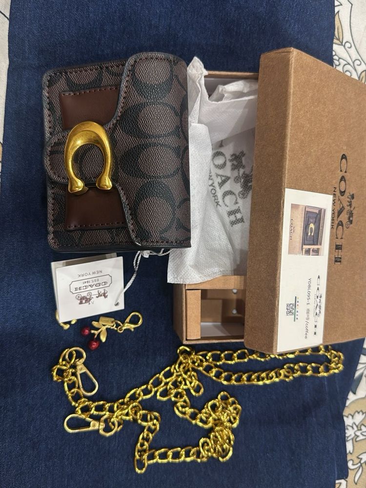 Coach Signature Wallet with Chain
