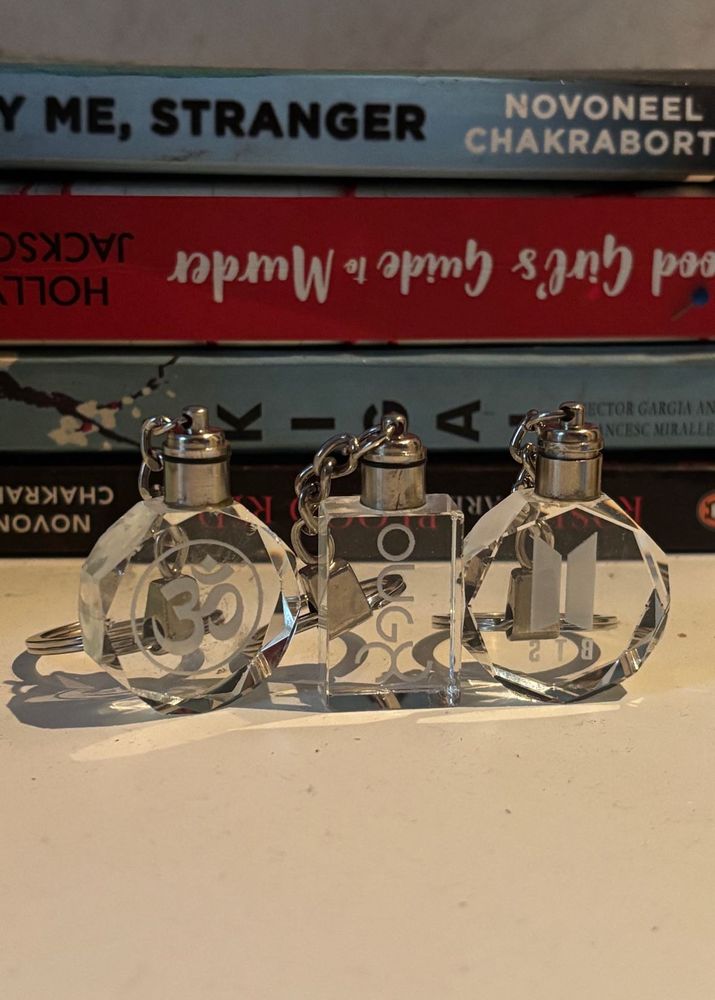 Crystal Charm Keychains Set