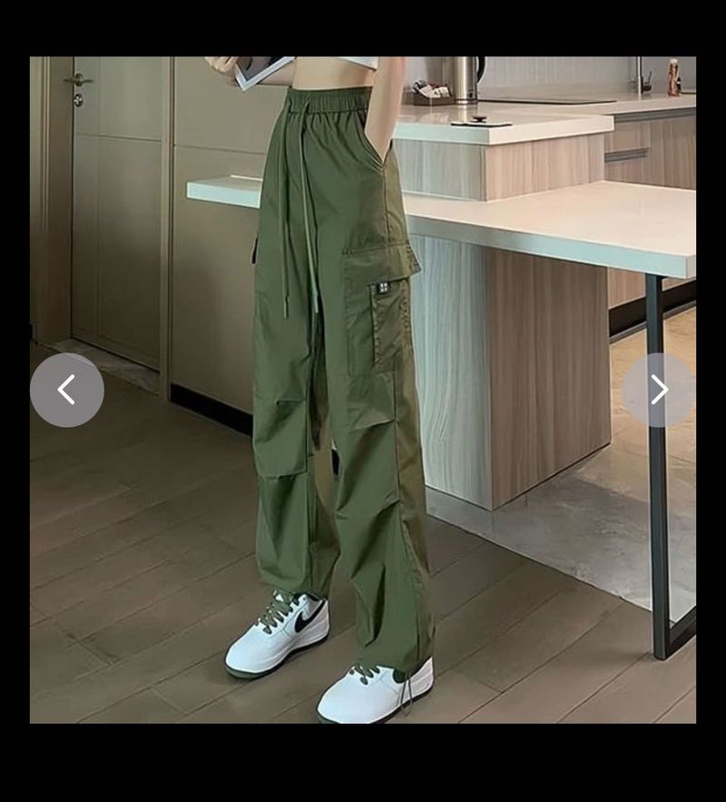 Olive Baggy Cargo Pants