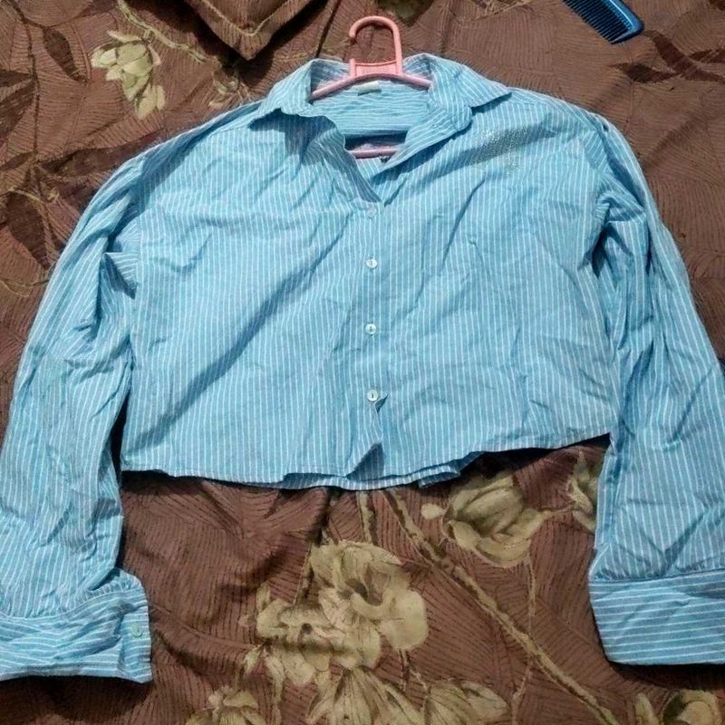 Blue Striped Shirt by Max with Heart Detail 💙✨