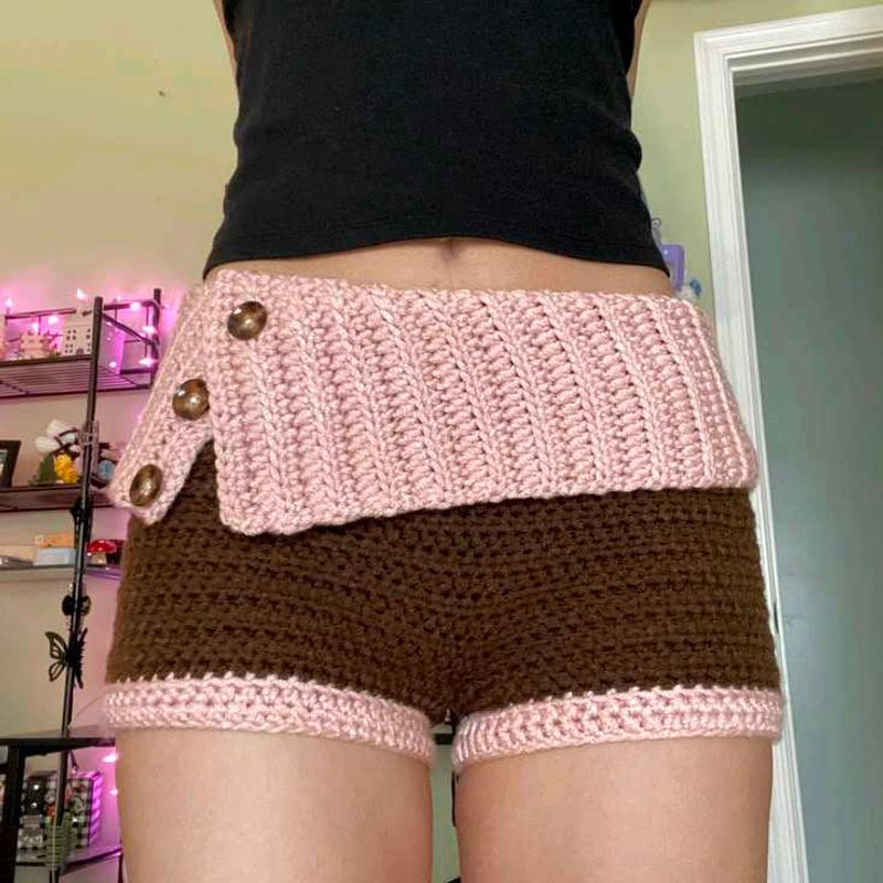 Crochet High-Waisted Shorts