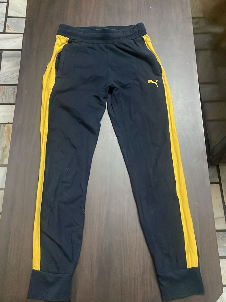 Puma Navy &amp; Yellow Track Pants