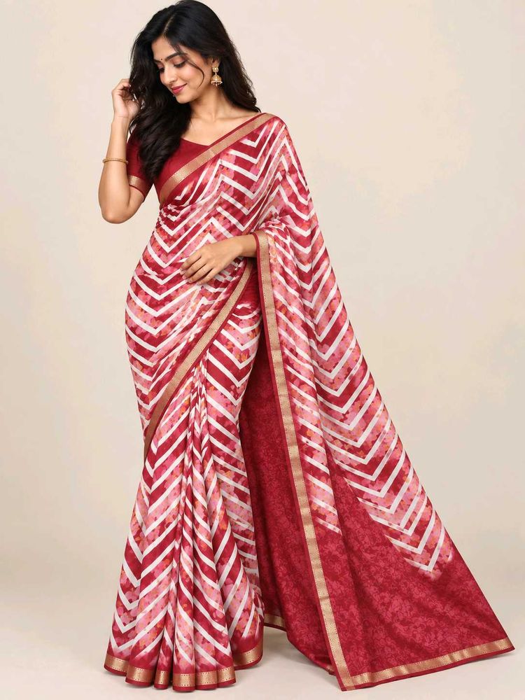 Elegant Red Soft material saree