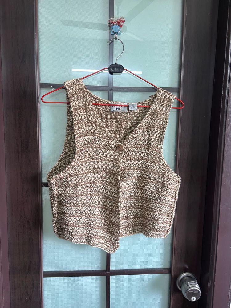 Chic Knitted Vest - Earth Tones