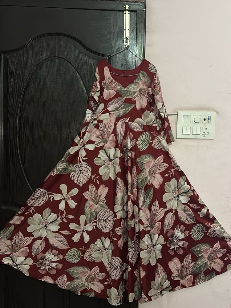 Elegant Floral Print Maxi Dress