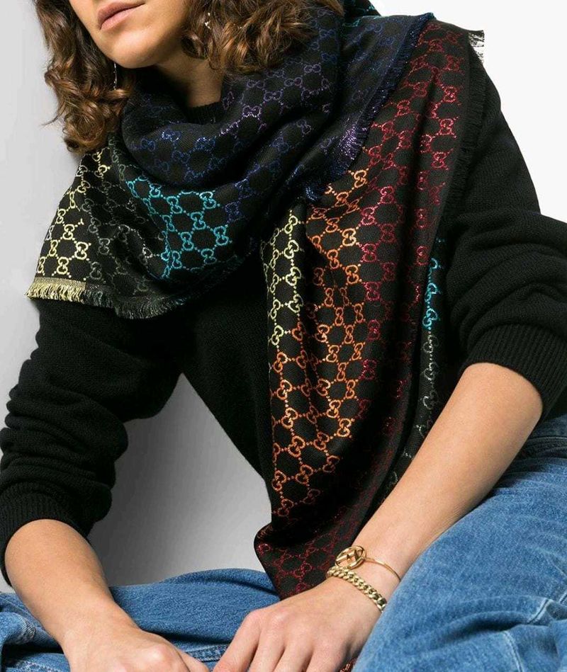 Gucci GG Monogram Rainbow Scarf