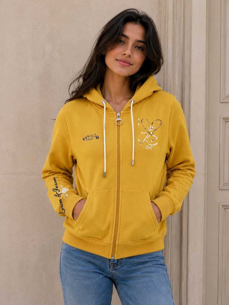 Yellow Zip-Up Hoodie