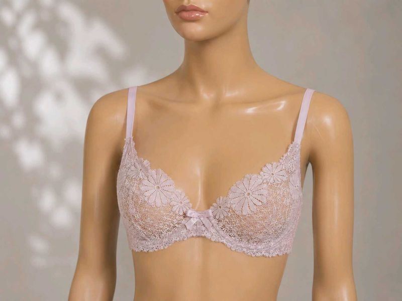 Sheer Lace Floral Bra