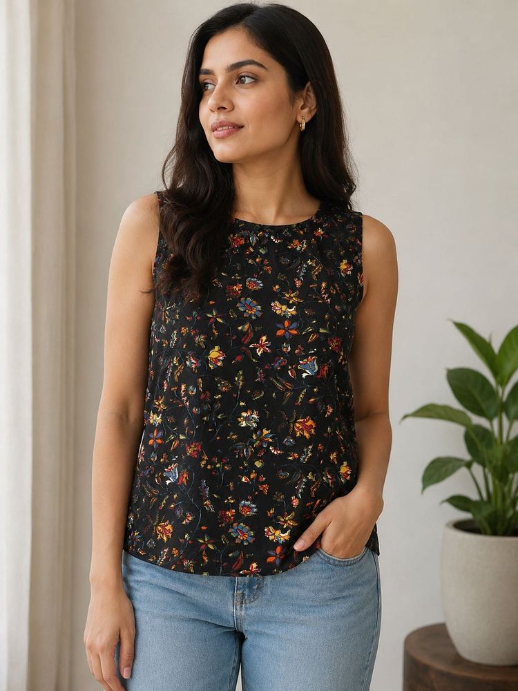 Floral Top with Stylish Back