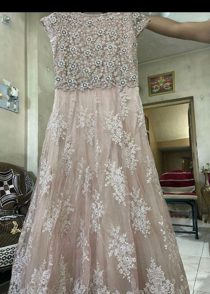 Shrug Pettern Layered Dimond Work Gown