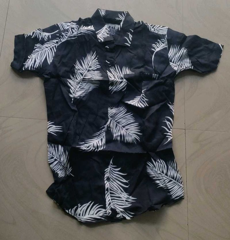 Leaf Print Casual Shirt