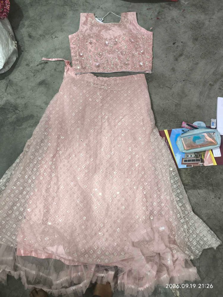 Elegant Pink Embellished Lehenga Choli