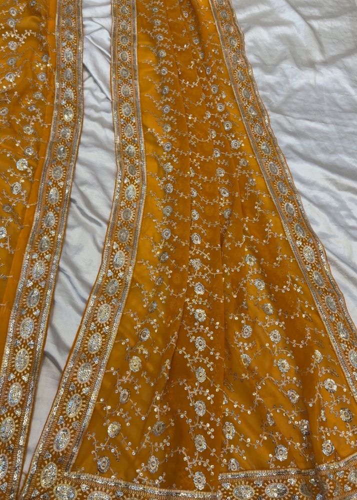 Embroidered Yellow saree