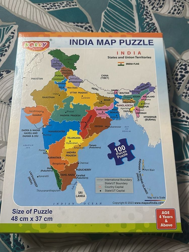 Dolly Plastic India Map Puzzle