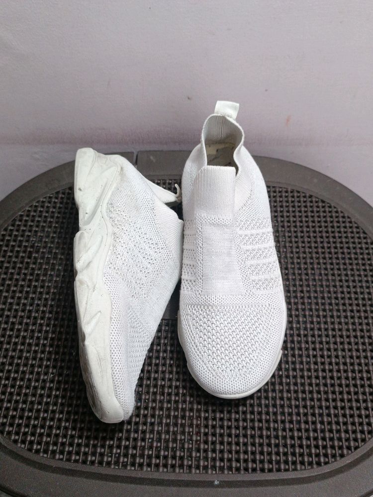 White Sparkle Shoes For Girls