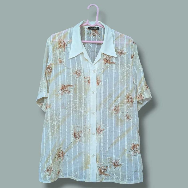 unisex Vintage Floral Print Short Sleeve