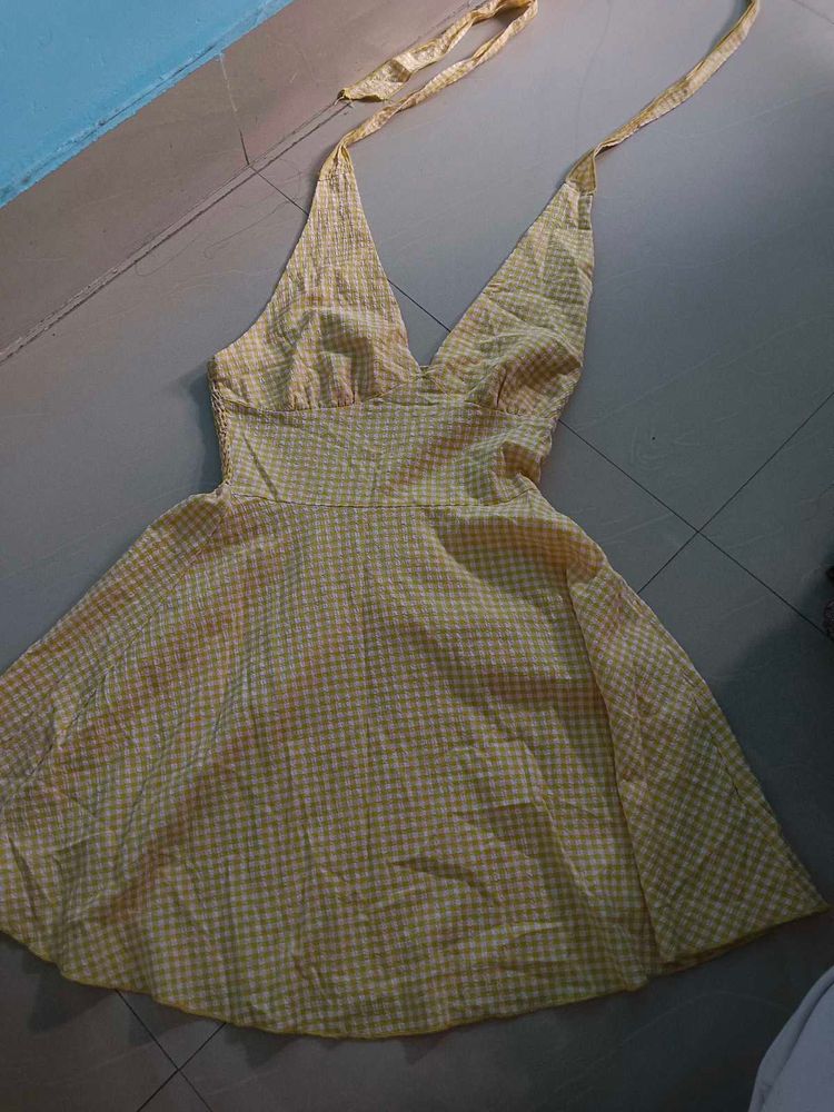 Cute Gingham Halter Dress