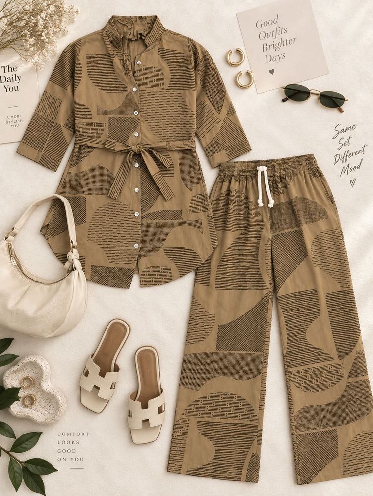 Boho Print Co-ord set 🥥🤎