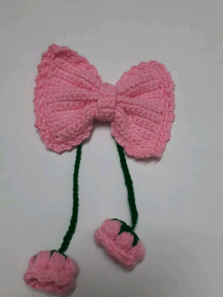 Handmade Crochet Bow Hair Clip