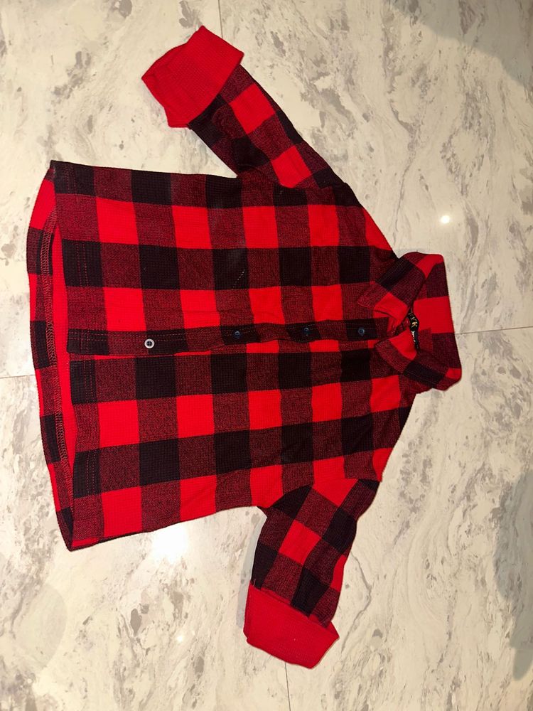 Red &amp; Black Plaid Flannel Shirt