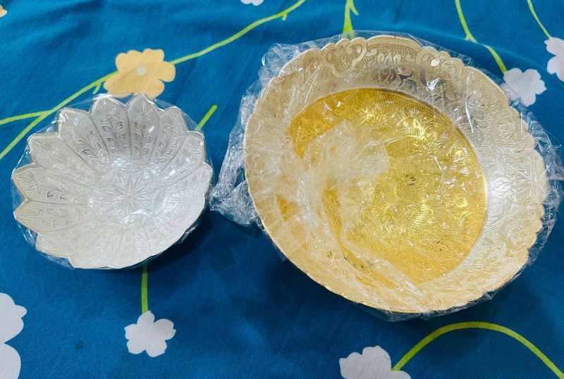 New German Silver&amp;Gold Plated Decorative Bowls