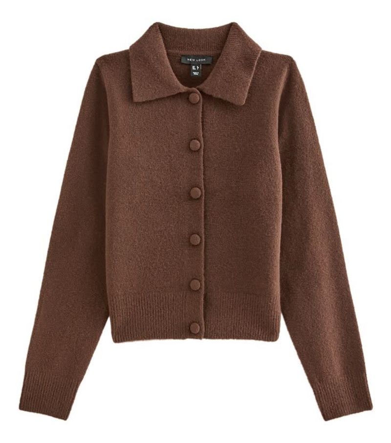 Cozy Brown Button-Up Cardigan