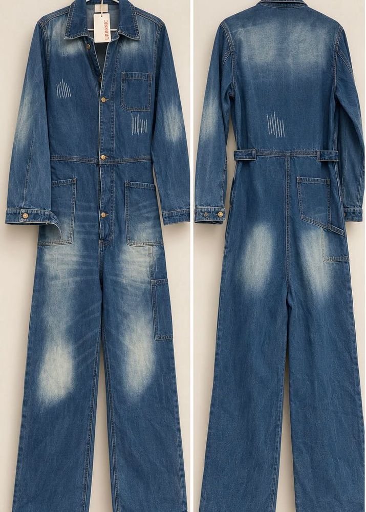 Vintage Wash Denim Jumpsuit
