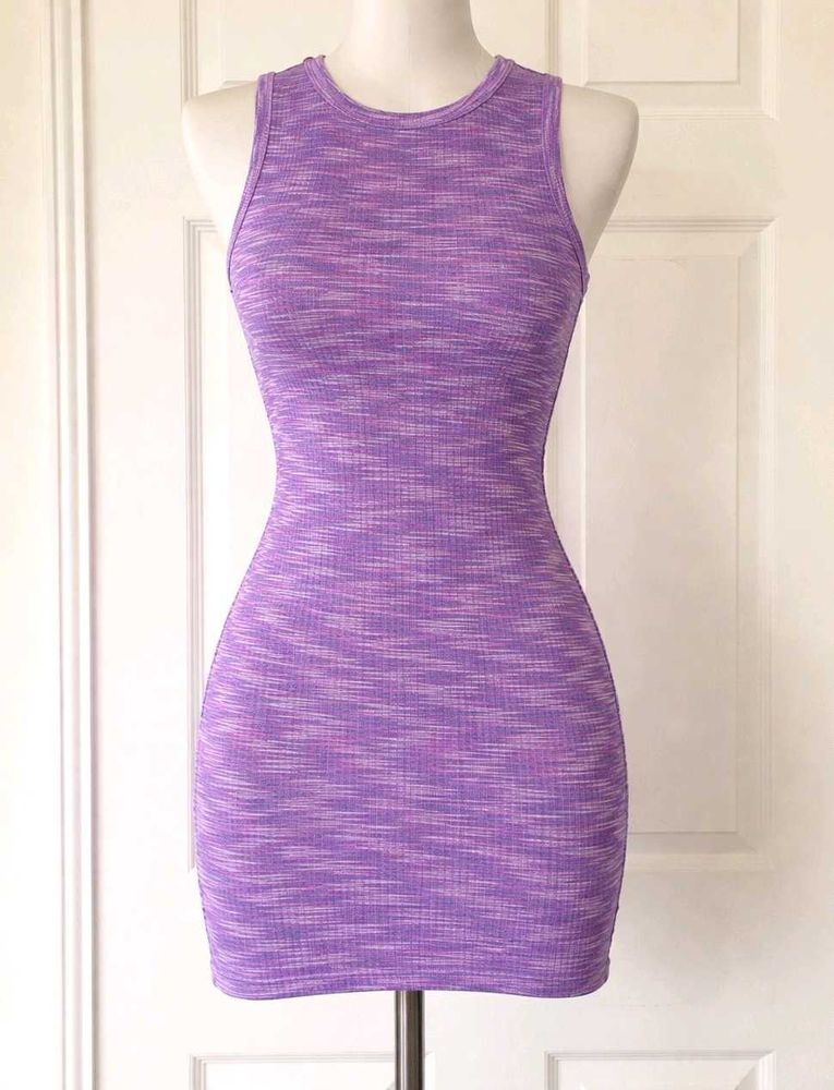 Purple Heather Knit Mini Dress